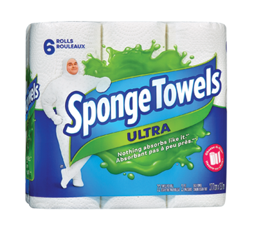 Sponge Towels Essuie-tout ultra, 6 unités